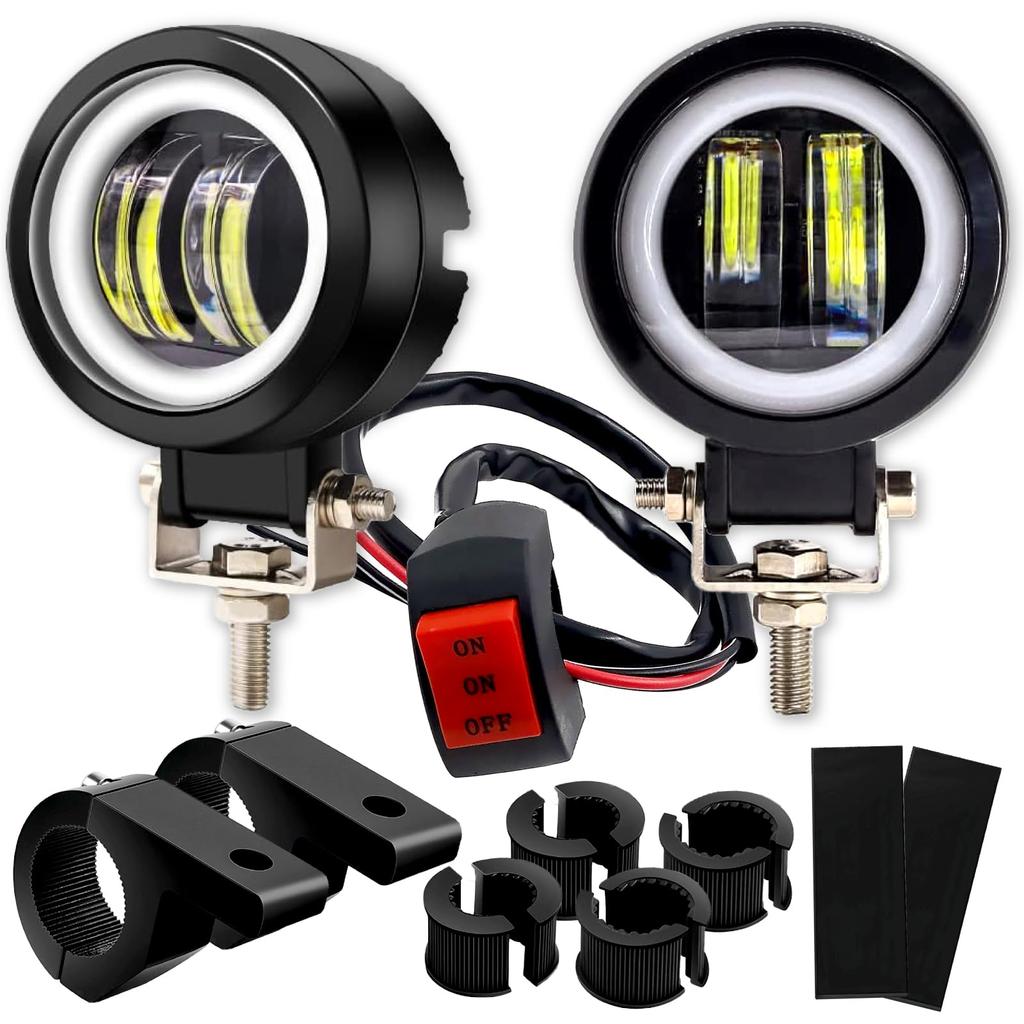 PIENSE Motorcycle LED Fog Light, General Purpose Squid, 20 W, Round, Waterproof, IP65, /24V,