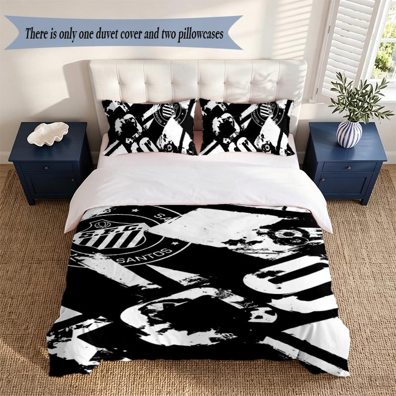SANTOS 3‑Piece Bedding Set Soft Microfiber Duvet Cover Pillowcases Comfortable Bed Linen for Bedroom Decoration