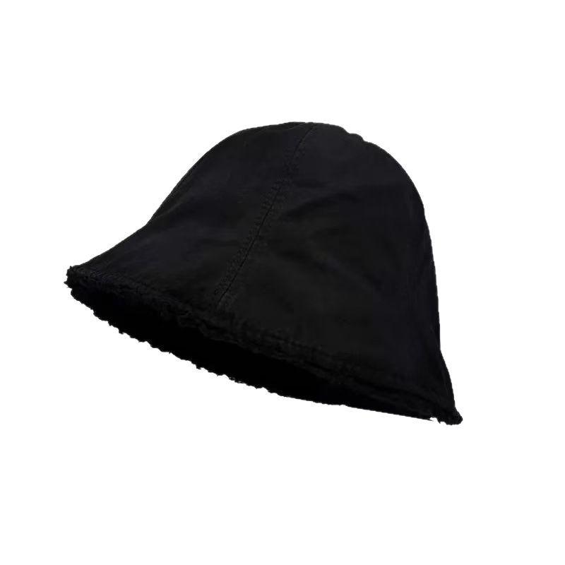 Duży obwód głowy damski kapelusz typu bucket z osłoną twarzy, mały kapelusz typu bucket na twarz, wszechstronny gładki kapelusz typu basin, kapelusz przeciwsłoneczny na wiosnę i jesień