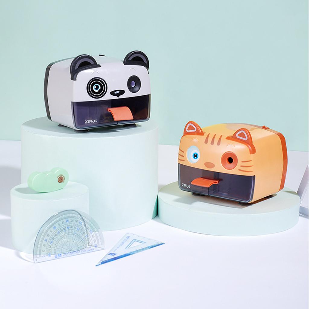 Tiger & Panda Cartoon Electric Pencil Sharpener Automatic Kids Pencil Sharpener Cute School Supplies for Children