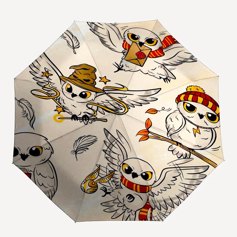 1pc Hogwarts Owl Collection Umbrella with Plastic Handle,Suitable for All Seasons Travel Outdoor Multi-functional UmbrellaDCS226