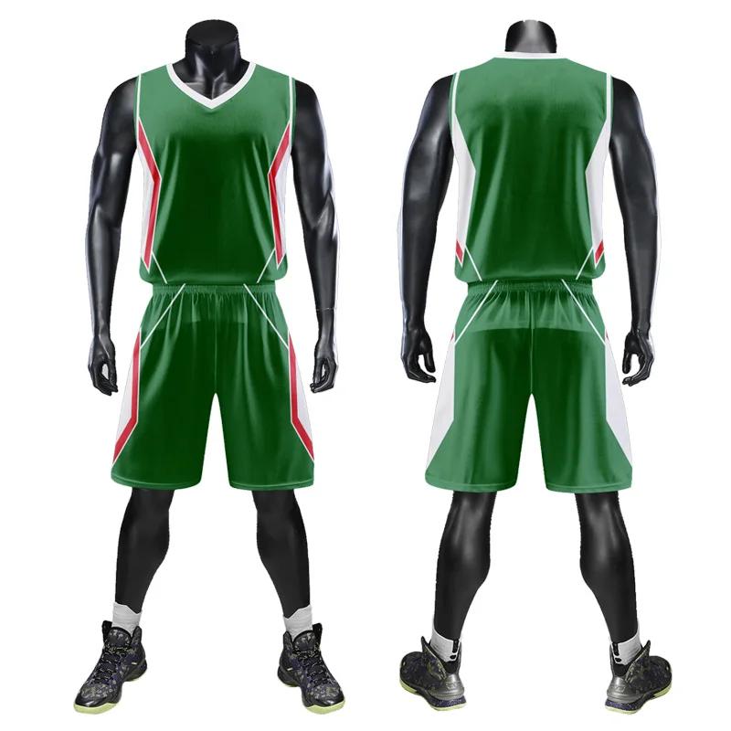 Custom Personalized Digital Print Mens Basketball Shirt Polyester Mesh Summer Breathable Basketball Jersey Set With Name WMS14