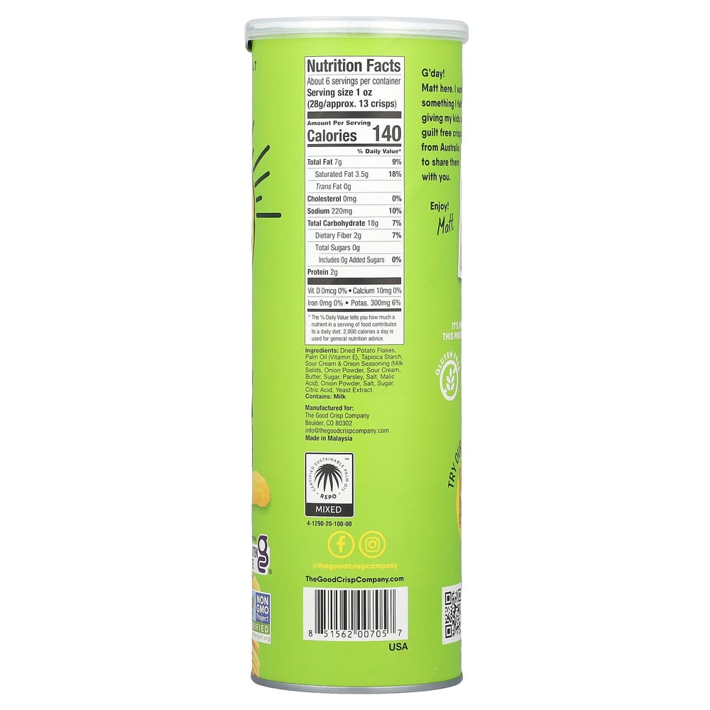 iHerb Potato Crisps Sour Cream & Onion 160g (5.6oz)