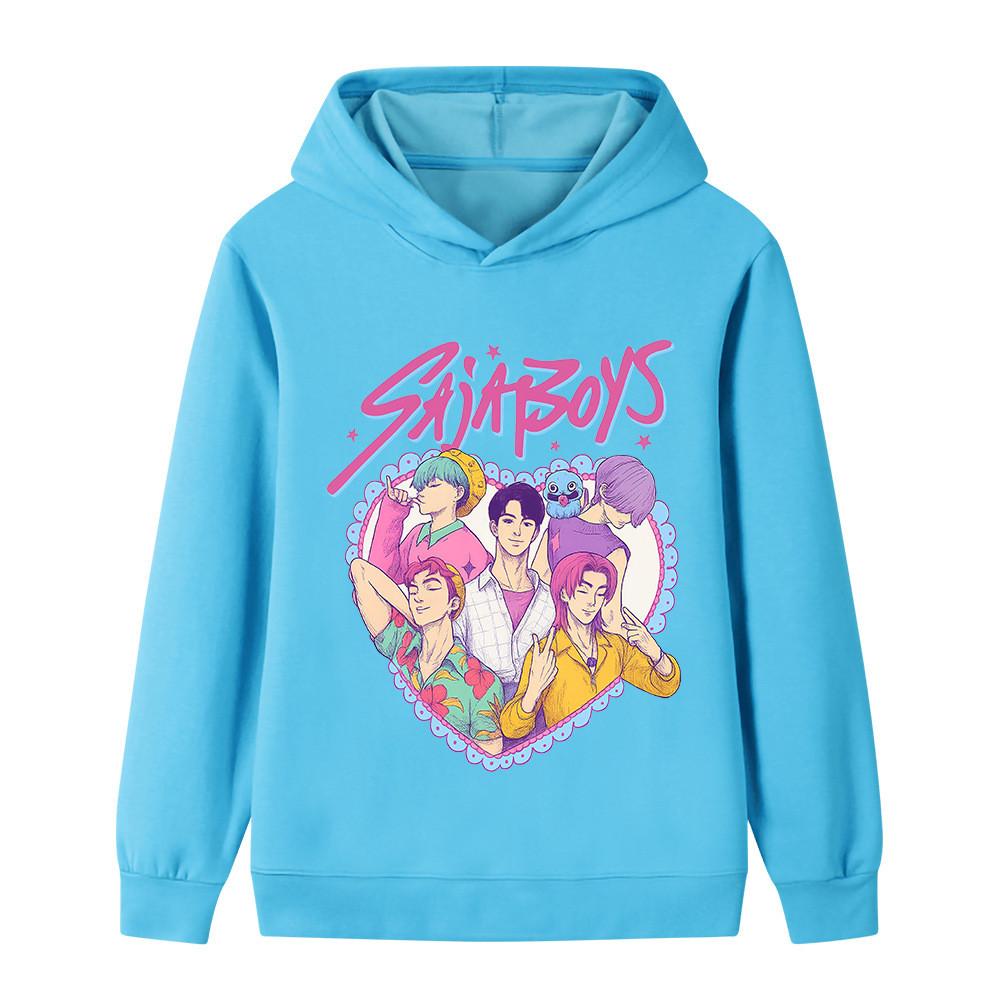 B1212 Kids Boys Girls Sajaboys Kpop Rumi Zoey Mira Print Long Sleeves Hoodie