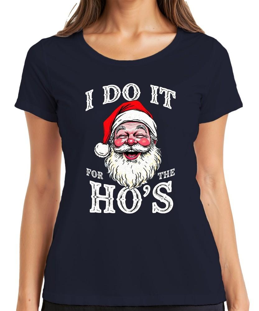 I Do It For The Hos Santa Claus Humor Funny Christmas Unisexs TShirt