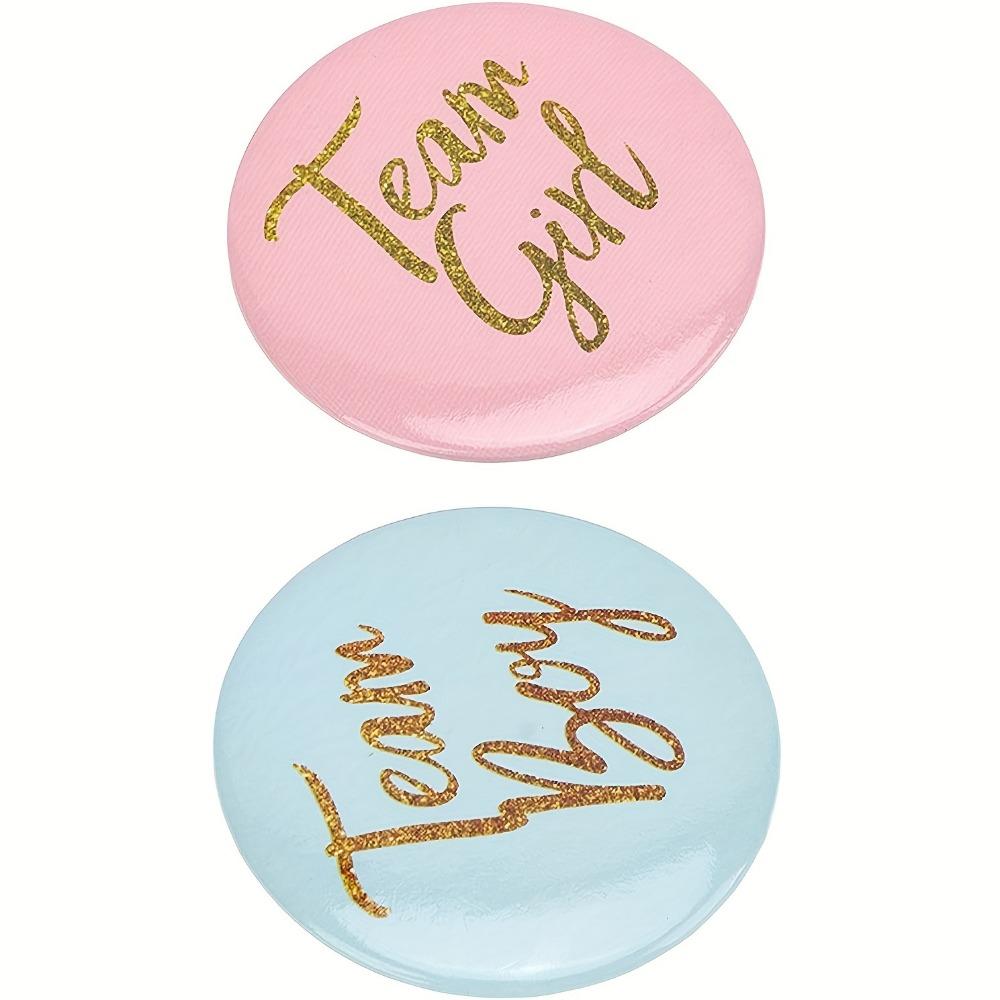 10 Stück Gender Reveal Button Pins, Team Button Pins Dusche Rosa Blau Button Pin