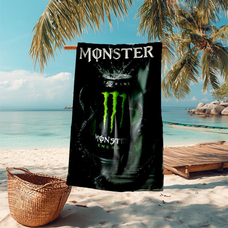 Beweis Strandtuch mit Monster Energy LOGO Muster - weich, saugfähig, schnelltrocknend, maschinenwaschbar - perfekt zum Schwimmen, Camping, Baden