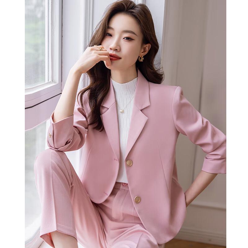 Troman Women s Relaxed Fit Professional Two-Piece Suit Set M