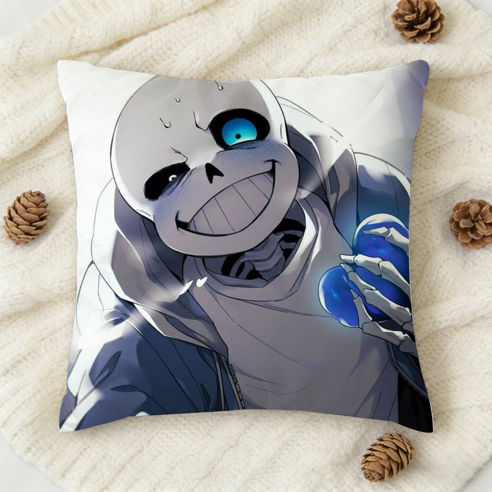 UUndertale Game Doublesided Printed Square Decorative Cushion Cover for Sofa Living Room Home Decor