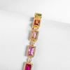S925 Silver Gold-Plated Rainbow Zircon Bracelet with Multi-Color Gemstones - Luxurious Holiday Gift