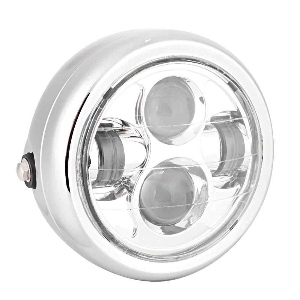 Universal Vintage Round Motorcycle LED Headlight Lamp Modification Accessory (Electroplating)