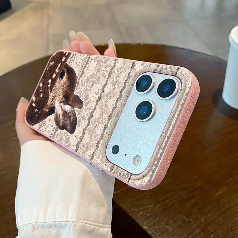 Lace Deer Pattern Silicone Phone Case For iPhone 17 Pro Max 11 12 13 14 15 16 Pro 17 Air 15 14 Plus X XS XR Soft Cover