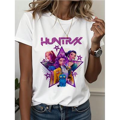 Kpop Demon Hunters Saja Boys Band Tiger Short Sleeve T-shirt Summer Casual Tee Shirt Women Men Fashion Tshirt Streetwear Clothes