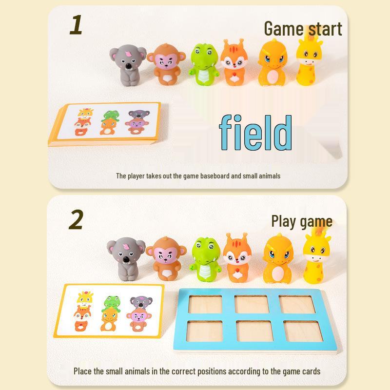 Children's Interactive Animal Park Queueing & Swapping Educational Blocks Tabletop Game