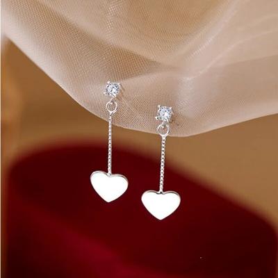 Prevent Allergy 925 Sterling Silver Drop Earrings for Women Exquisite INS Elegant Tassel Heart Minimalism Party Jewelry Gifts