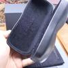 Chanel Schwarzer gesteppter PU-Leder Hartschalen-Sonnenbrillen-Etui