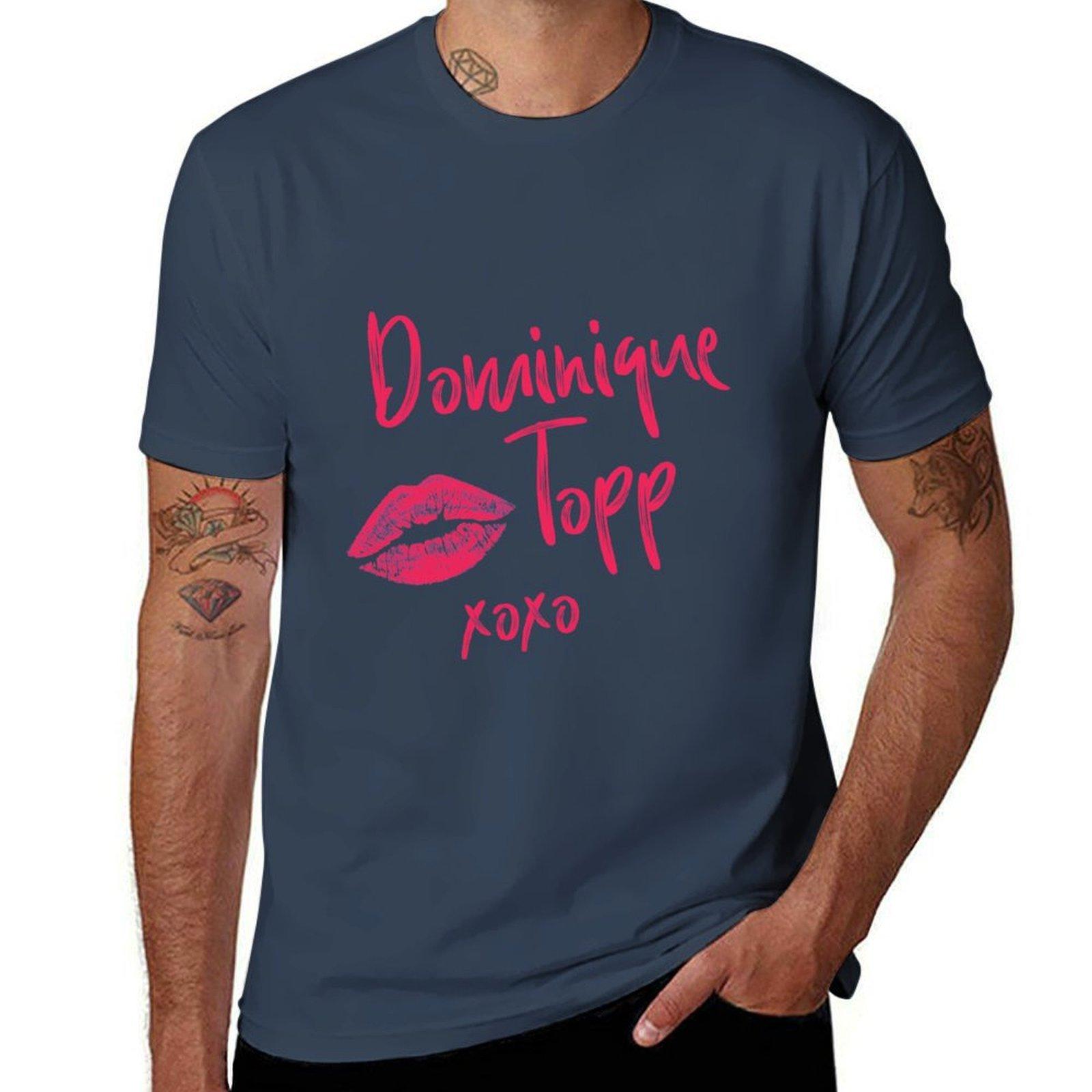 Dominique Topp Logo Tshirt Classic Crew Neck Cotton Tshirt S