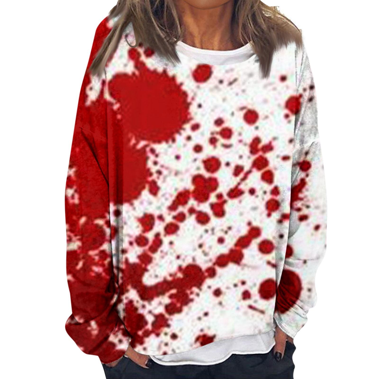 

Женская повседневная модная винтажная толстовка с длинным рукавом и круглым вырезом с принтом, многослойный пуловер, топ M красный