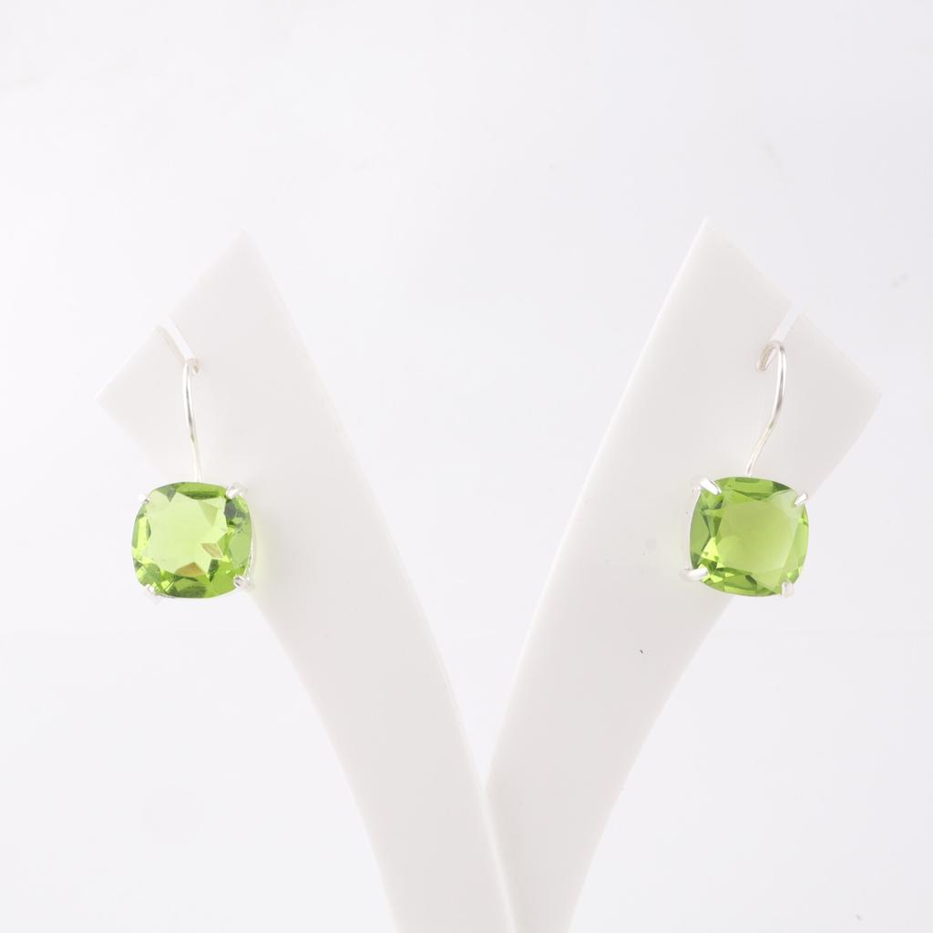 Peridot Gemstone 925 Sterling Silver Jewelry Handmade Drop/Dangle Earrings 1" EE-172-3