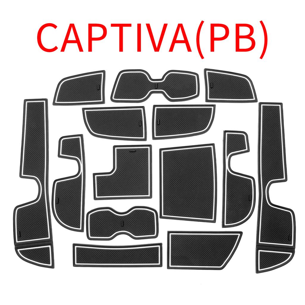 Smabee Car Gate Slot Cup Mat for Chevrolet Captiva 2019 - 2024 Anti-Slip Door Groove Pad Interior Accessories Non-Slip Coaster
