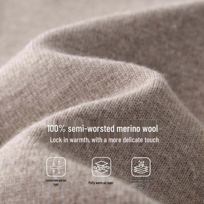 Sugiyama Men's 100% Wool Warm Round Neck Pullover Sweater