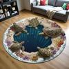 3D Turtle Sea Deep Hole Rug Ocean Sinkhole Illusion Carpet Marine Life Turtle Carpet Nautical Round Rug Turtle Lovers Gift Decor