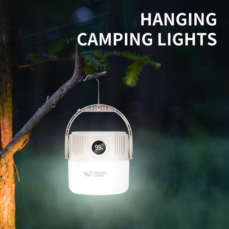 Solcelle campinglys USB oppladbart med metallkrok teltlys display batterinivå Utendørsaktivitet camping fiske Kompakt design