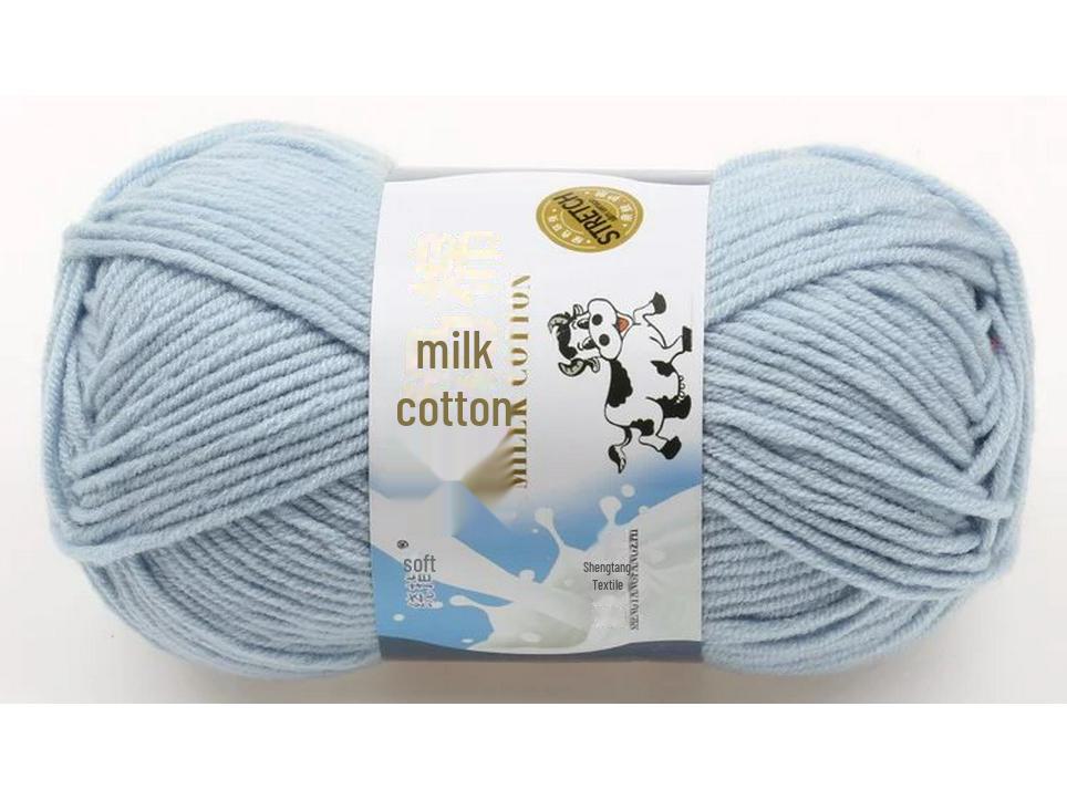 5-Strand Milk Cotton Baby Wool Hat & Scarf Hand-Woven Medium-Thick Yarn Set