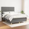 Exclusive House - Slatted Bed Base with Mattress Dark Grey 140x200cm Fabric