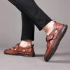 39-48 Sandali da Uomo Scarpe Pelle Vera Antiscivolo Traspiranti Cavi Scarpe da Spiaggia Sportive Outdoor Sandali Casual