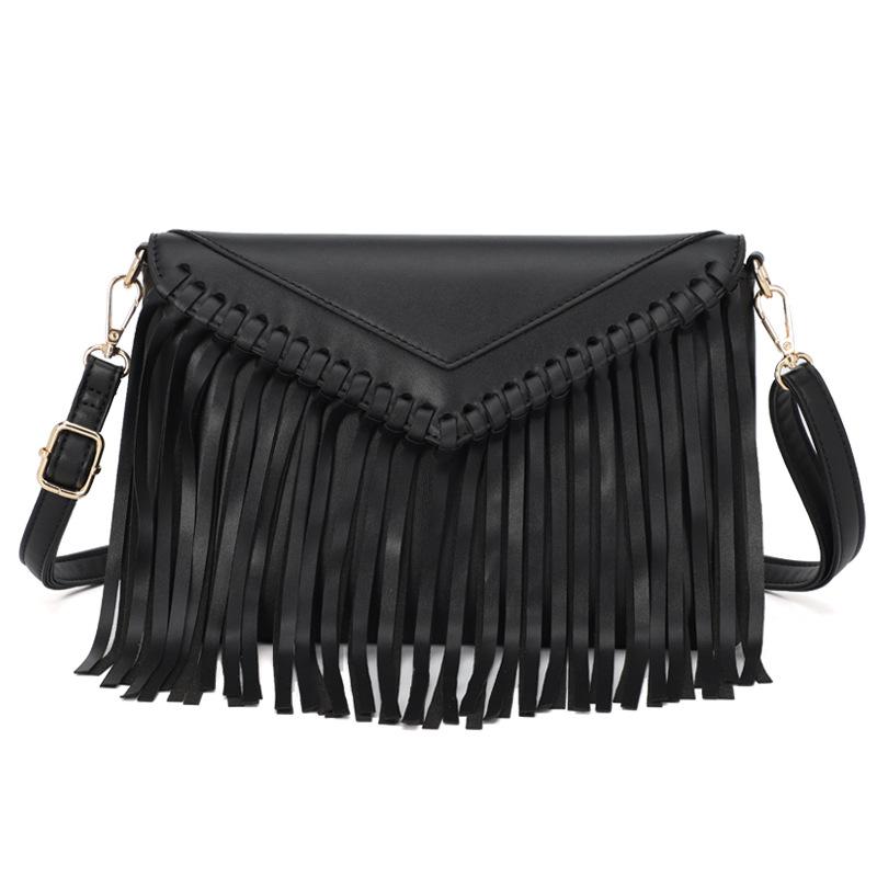 European and American Trendy Women's Bag New Tassel Bag Shoulder Bag Envelope Small Square Bag