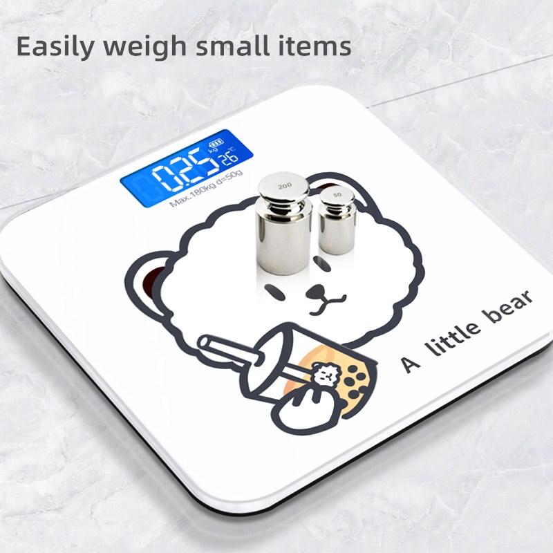 Cartoon Bear Bathroom Scales Led Body Weight Scale Electronic Balance Realme Digital Scale Bascula Smart Pesa Floor Scales
