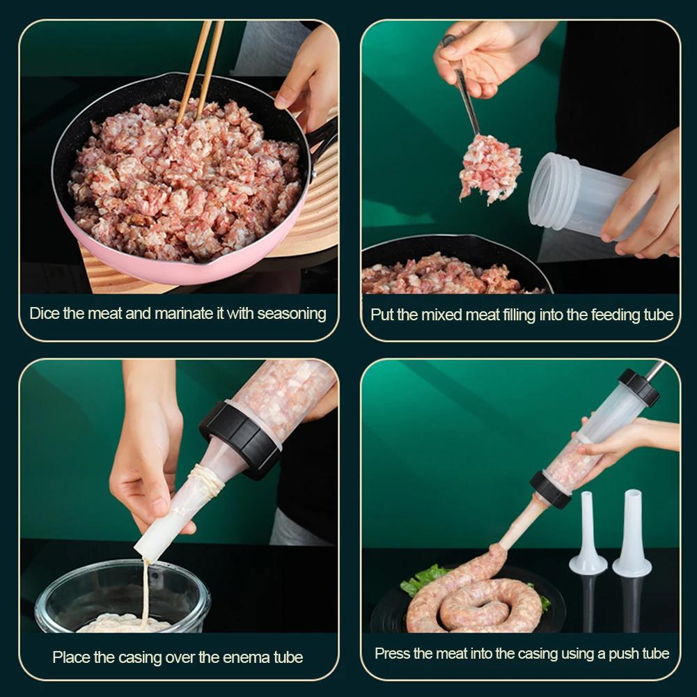 Manual Sausage Stuffer Sausage Stuffing Machine Homemade Sausage Mold Manual Meat Injector Tools Kitchen Accessories