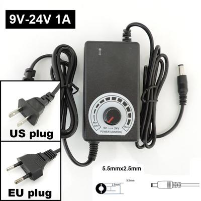מתאם אוניברסלי AC100-240V ל-DC 9-24V 1A מתכוונן שנאי ספק כוח מטען חשמלי מצלמת מעקב פס לד