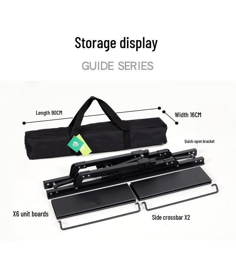 Mobile Egg Roll Multi-Functional Outdoor Aluminum Camping Table with Lifting Extension 