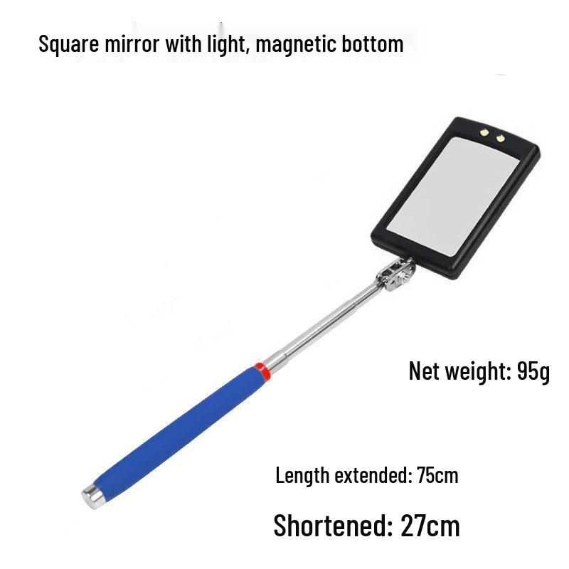 Magnetic Extendable Car Undercarriage Inspection Mirror with 360° Rotation and Light