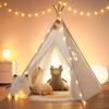 Besrey Kids' Tent, Secret Base, Mini House with LED Lights, Educational Toy, Easy Assembly, Foldable, Gift, White