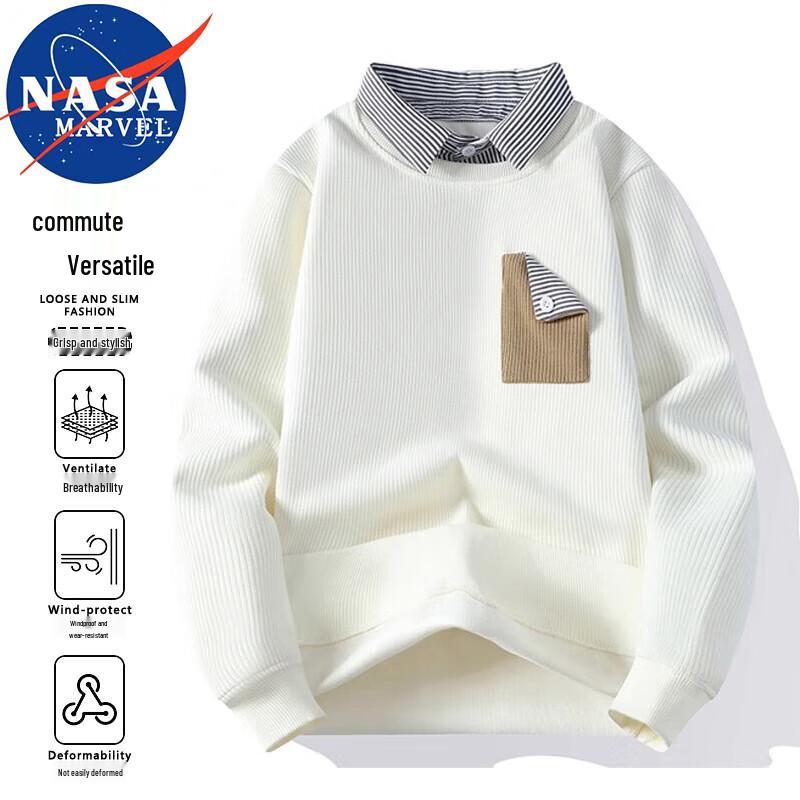 

Men s NASA MARVEL Faux Two-Piece Polo Knit Sweater 2XL