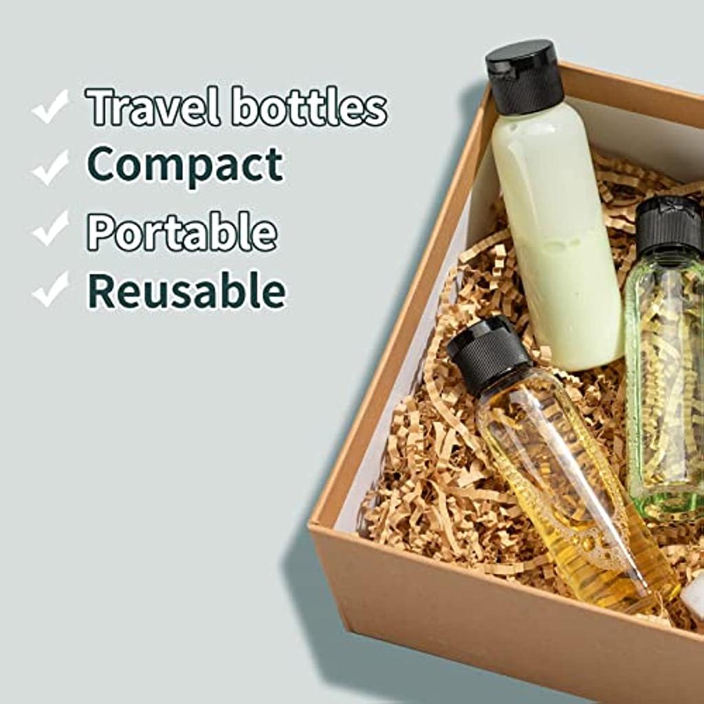 10PCS 10 20 30ml 50 60 100ml Refillable Transparent Bottle Plastic Portable Squeeze Bottle Shampoo Conditioner Travel Container