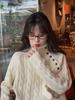 Women's Retro Thick Knit Button Sweater - Loose High-Neck Pullover Outerwear