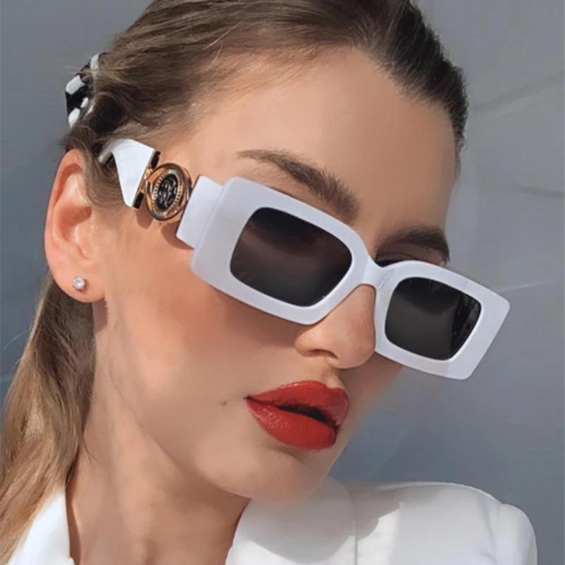 Luxury Brand Small Rectangle Sunglasses Women New Fashion Black Square Sunglasses Ladies Trend Punk Eyeglasses For Male