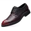 British Style Pattern of Crocodile Leather Shoes Men's Dress Wedding Party Business Shoes Oxford Ayakkabı Erkek M367