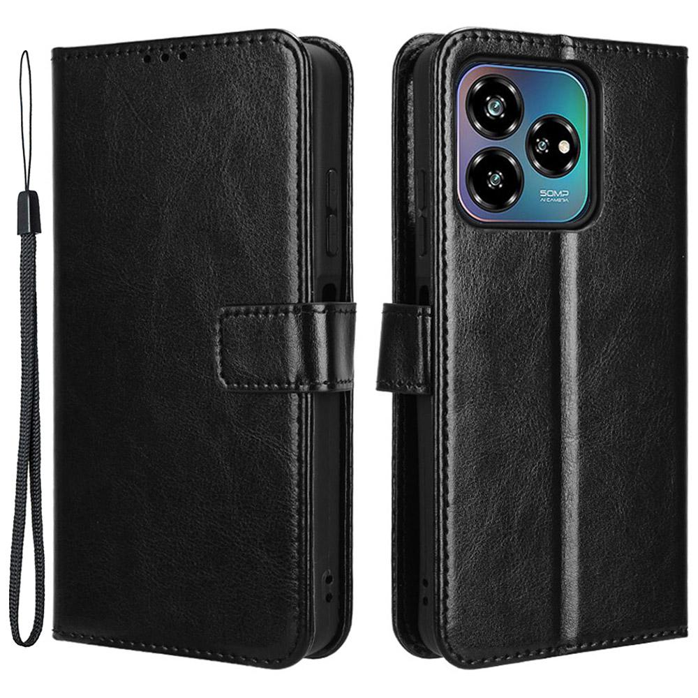 For ZTE Axon 60 Lite/Blade V60 Vita Wallet Case Crazy Horse Texture Leather Stand Phone Cover