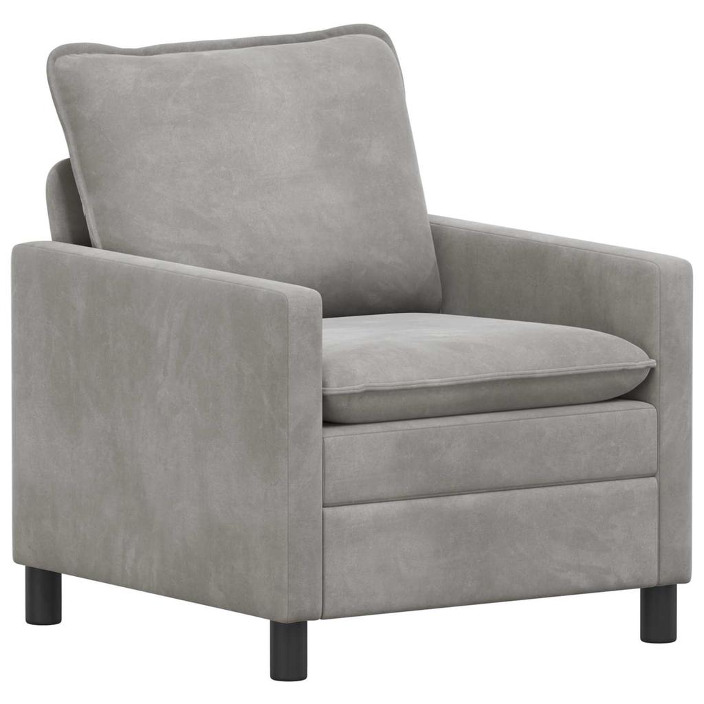 Sofa Light Grey 76 X 81 X 87.5 Cm Velvet