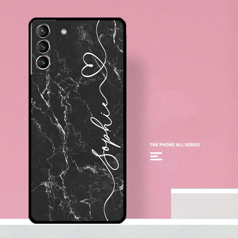 Personalised Marble Customized Name Case For Samsung Galaxy S23 S22 Ultra Plus S8 S9 S10 Plus Note 10 20 S21 FE S20 FE Cover