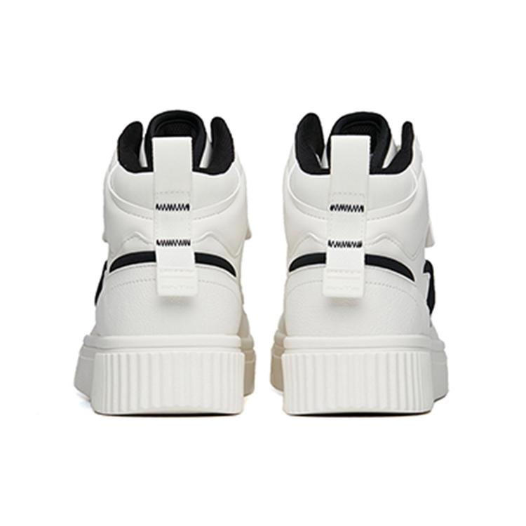 New Anta Life Collection Slip Resistant High Top Skateboard Shoes Men's White Black 912248015-1