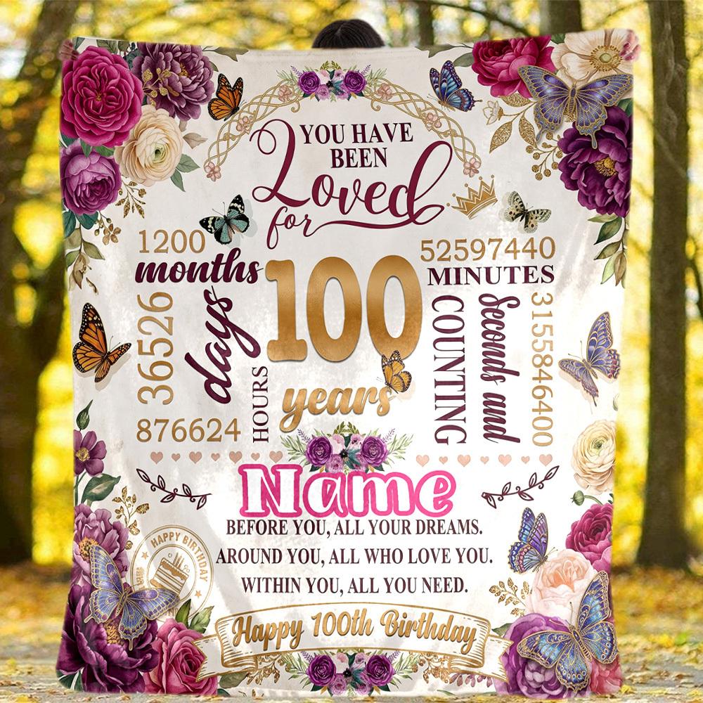 Outdoor Customize Blanket Celebrate 100 Years Of Love And Memories Perfect For Milestone Birthdays Anniversary Gifts Or Special Occasions Soft
