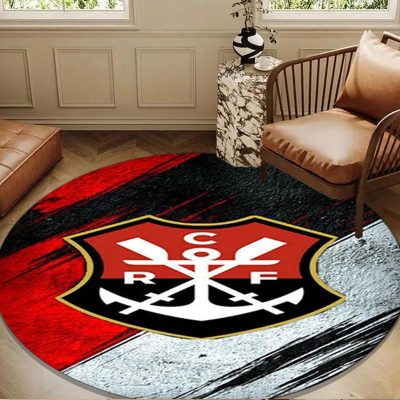 Football Club Emblem Round Rug for Livingroom,Bedroom, Palyroom, Chair Rug, Area Rug, Circle Carpet, Large Size Fan Christmas Gift