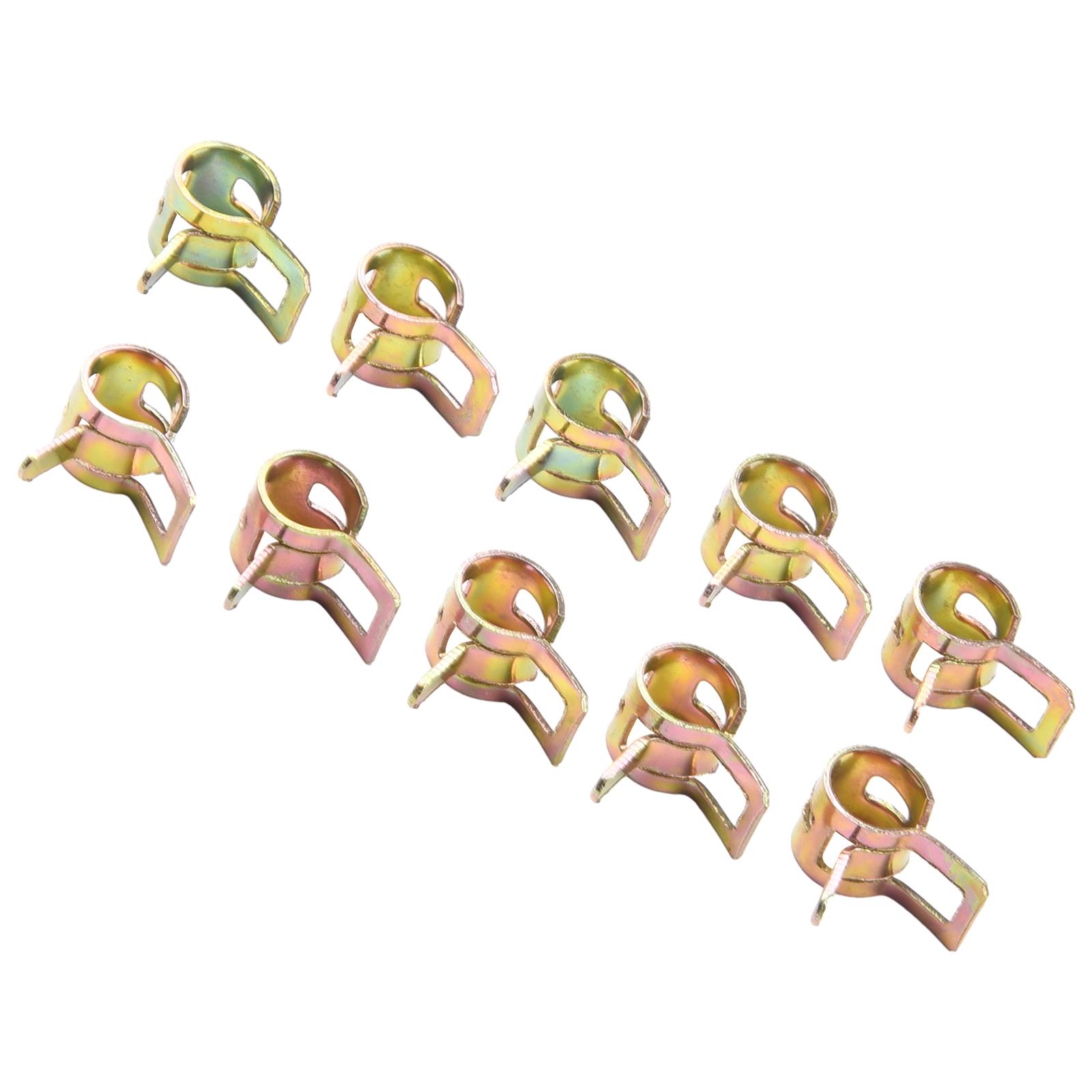 25 Clips De Resorte Autosellantes Para Mangueras - Acero Al Carbono Zincado, Diámetro 6-20mm