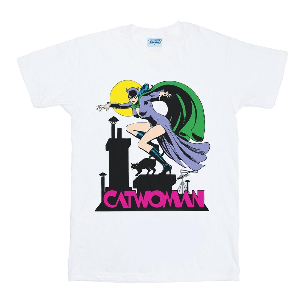 DC Comics Girls Catwoman Text Logo Cotton T-Shirt